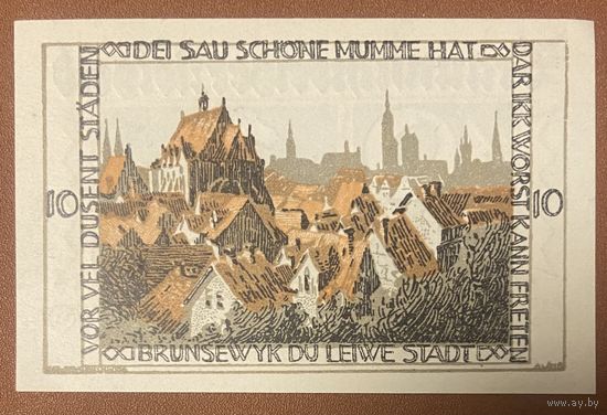 Нотгельд 10 пфеннигов 1921 год. Бланкенбурга-на-Гарце. Веймарская республика