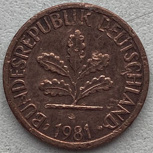 Германия 1 пфенниг 1981 г. D