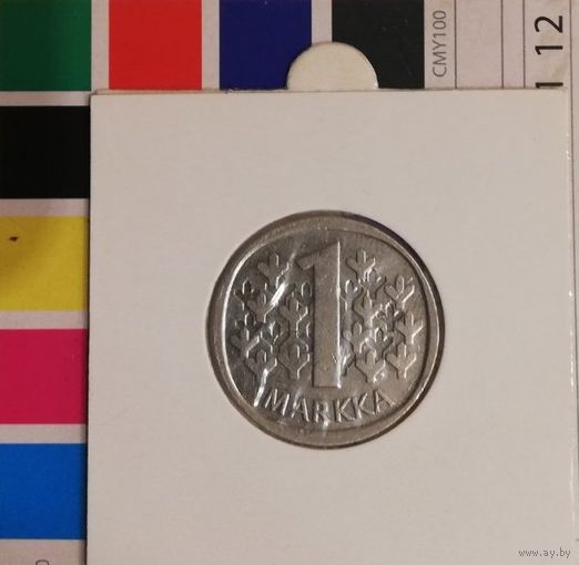 Финляндия 1 марка 1988M в холдере