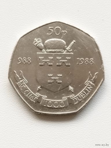 Ирландия 50 пенсов 1988 г. Тысячелетие Дублина