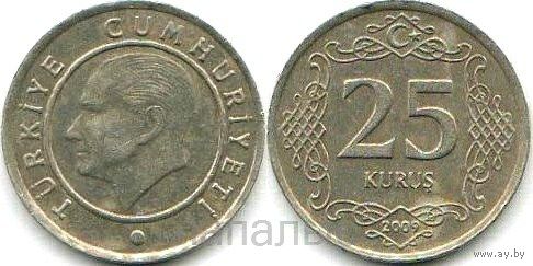 Турция 25 курушей 2009, 2010, 2018, 2019 - на выбор