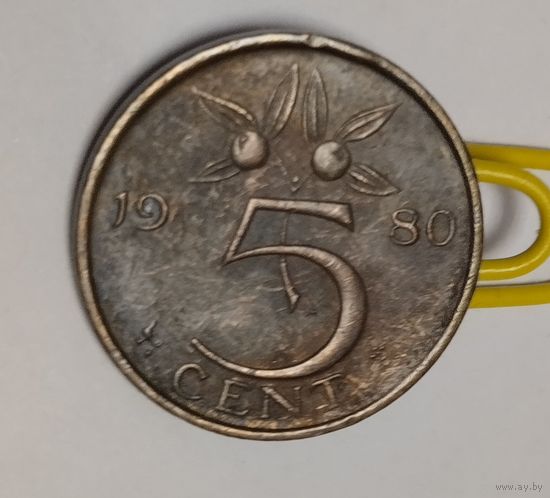 Нидерланды 5 центов, 1980
