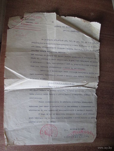 Документ.Польша.Пинск.1936 год.