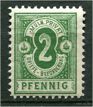 Германия - Мюльхайм-на-Руре - Местные марки - 1899 - Цифры 2Pf - [Mi.3] - 1 марка. MNH.  (Лот 142AJ)
