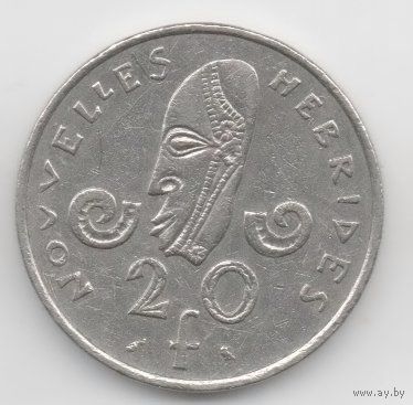 КОНДОМИНИУМ НОВЫЕ ГЕБРИДЫ  20 ФРАНКОВ 1973. РЕДКОСТЬ (167350 экз)