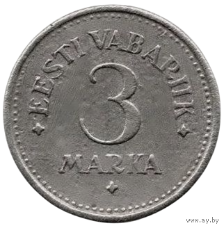 ЭСТОНСКАЯ РЕСПУБЛИКА. ПЕРВАЯ РЕСПУБЛИКА. 3 МАРКИ 1922. НЕЧАСТАЯ