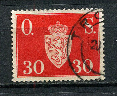 Норвегия - 1951/1952 - Герб 30ore. Dienstmarken - [Mi.64d] - 1 марка. Гашеная.  (Лот 31HE)-T41P2
