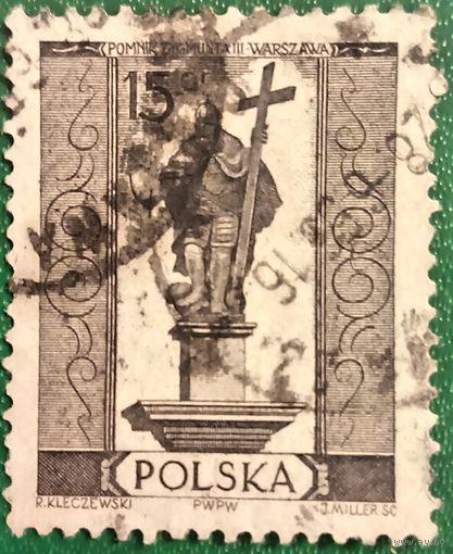 Польша 1955. Памятник королю Сигизмунду III Вазе в Варшаве
