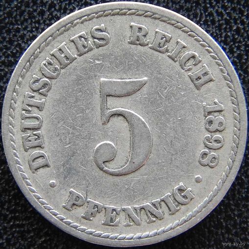 YS: Германия, Рейх, 5 пфеннигов 1898A, KM# 11 (2)