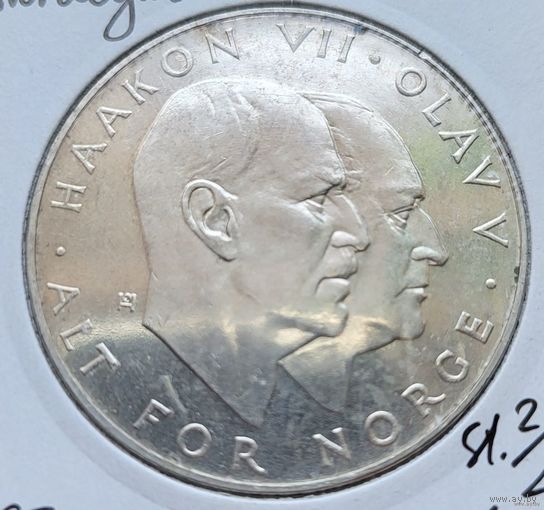 25 крон 1970 Норвегия 25 лет освобождению! Серебро 29 грамм 925 пробы 0,816 унции! ВОЗМОЖЕН ОБМЕН!