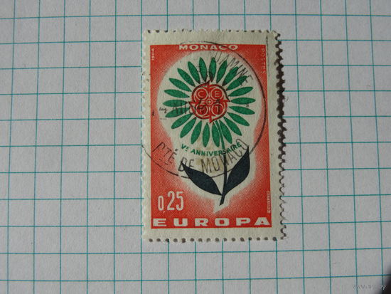 ЕВРОПА CEPT. 1964 МОНАКО ЦВЕТОК