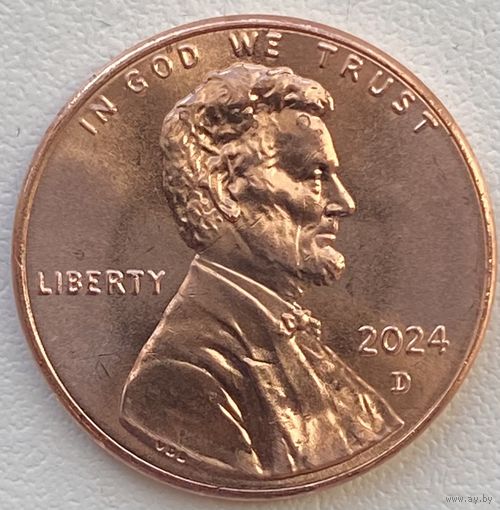 США 1 цент 2024 г. D
