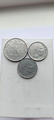 Сборный лот лир Италия 1940-1941 годов. Лот состоит из 3-х монет. Монеты не чищена. 726/2