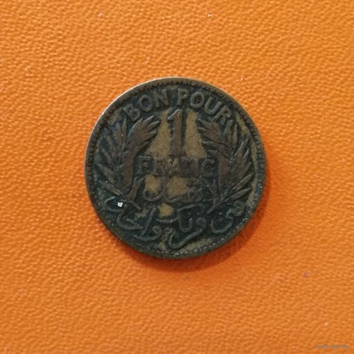 Тунис 1 франк, 1921 г, KM# 247