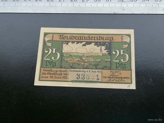 Германия-нотгельд 25 пфеннингов 1922 Neubrandenburg