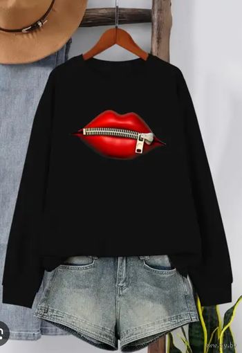 Свитшот с ярким принтом, р.44