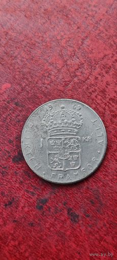 Швеция 1 крон 1969