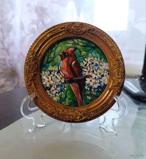 Картина в гипсовой раме с подставкой