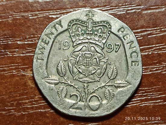 Великобритания 20 пенсов 1997