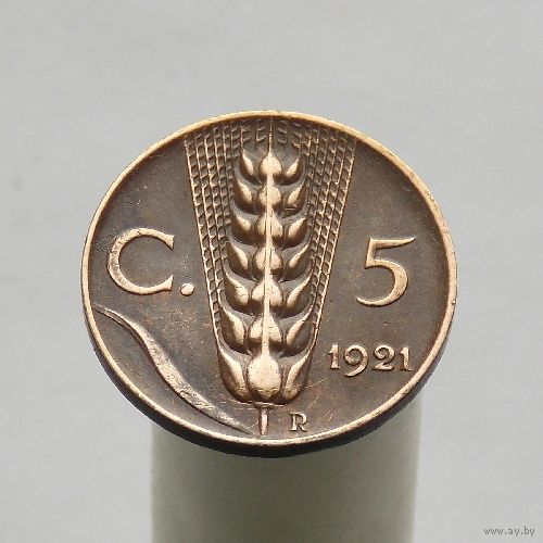 Италия 5 чентезимо  1921