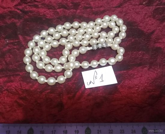 Старинные бусы с серебряным элементом Ag835. Недорого. Привезены из Англии. (#1)