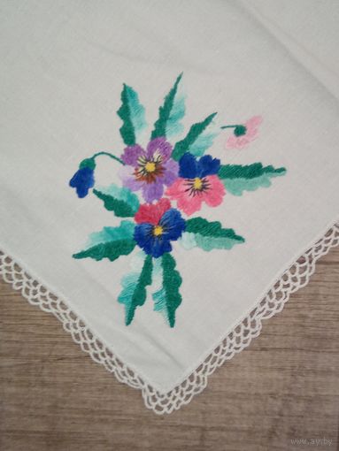 Салфетка СССР  с вышивкой, вышитая салфетка ссср