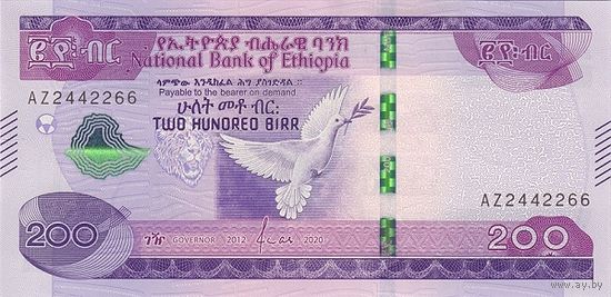 Эфиопия 200 бырр образца 2020 года UNC pw58