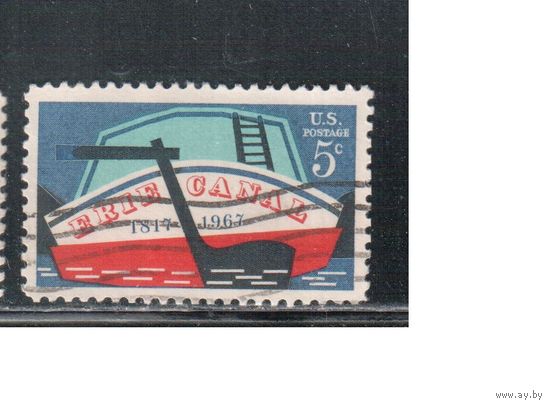 США-1967, (Мих. 923) , гаш. ,  Канал, Лодка (одиночка)