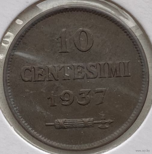 Сан-Марино 10 чентезимо 1937 г. В холдере