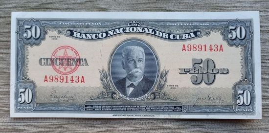 Werty71 Куба 50 песо 1950 аUNC банкнота