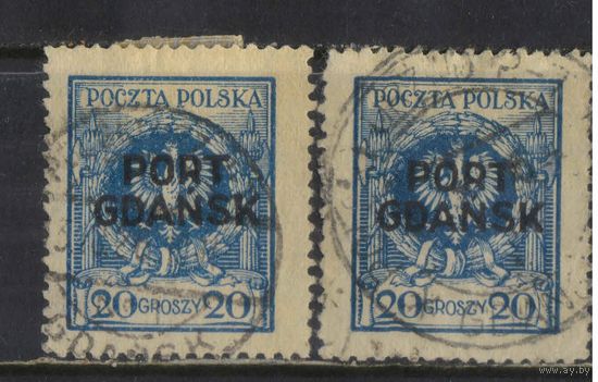 Польша Почта за рубежом Данциг 1925 Герб Надп Стандарт #7