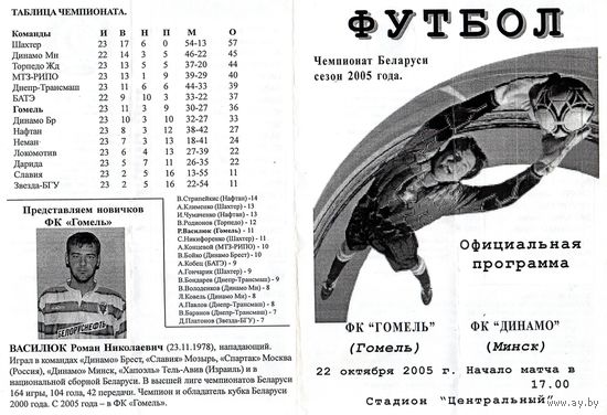 Футбол. Гомель-Динамо Минск. 2005.