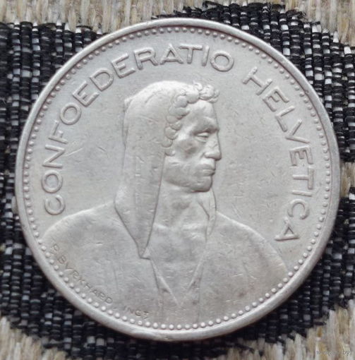 Швейцария 5 франков 1937 года, B. Серебро! Сторгуй за свою цену, предложи обмен!