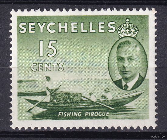 96.BrKSe. Великобритания. Колонии. Сейшельские острова. Георг VI. Местные мотивы. 15C. 1952 г. Mi.#157.*