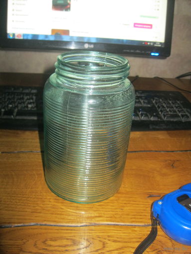 Плафон стеклянный с резьбой винтаж