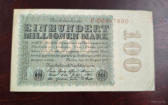 1923 год Германия 100 000 000 марок