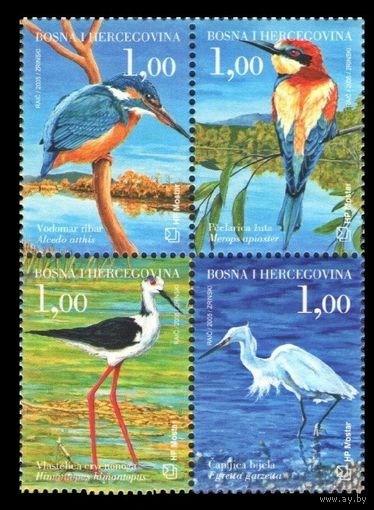 2005 Босния и Герцеговина (хорват.) 145-148 Фауна. Птицы долины Неретвы **