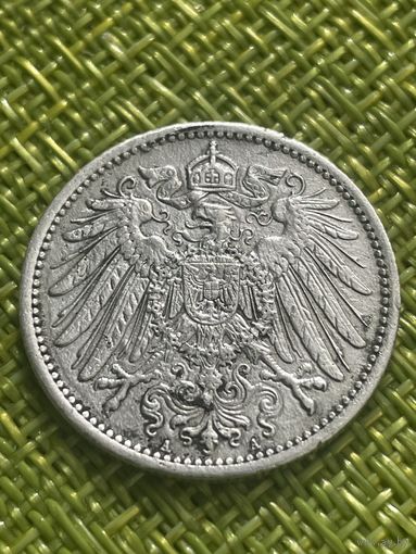 Германия 1 марка 1915 г  ( Вильгельм II. Серебро 900 )