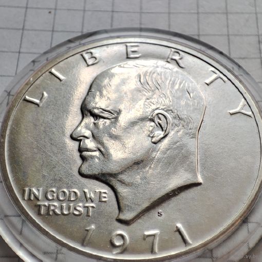 1 доллар США. 1971 года .Эйзенхауэр.S. Серебро.