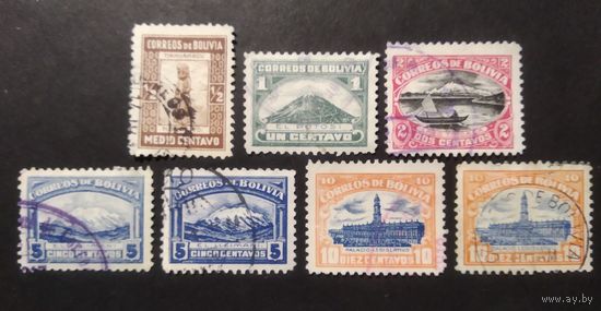 Боливия\1215\  1916 Mi101-103 104I\104II 105I\105II Ландшафт