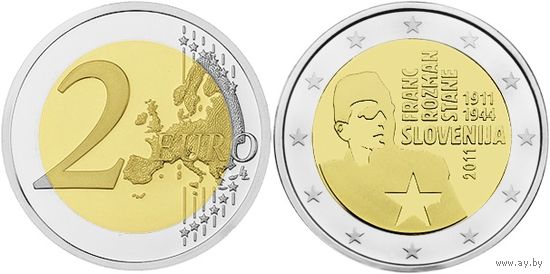 2 евро 2011 Словения Всемирный день пчёл UNC из ролла
