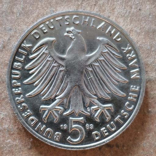 Германия 5 марок, 1983 г., 500 лет со дня рождения Мартина Лютера, KM# 159
