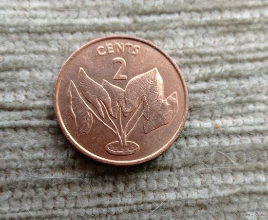 Werty71 Кирибати 2 цента 1979 Растение Алоказия
