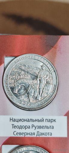 США. 25 центов (квотер) Национальный парк Теодора Рузвельта 2016
