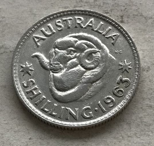 Австралия 1 шиллинг 1963 Елизавета II - серебро 0,500, последний год чекана