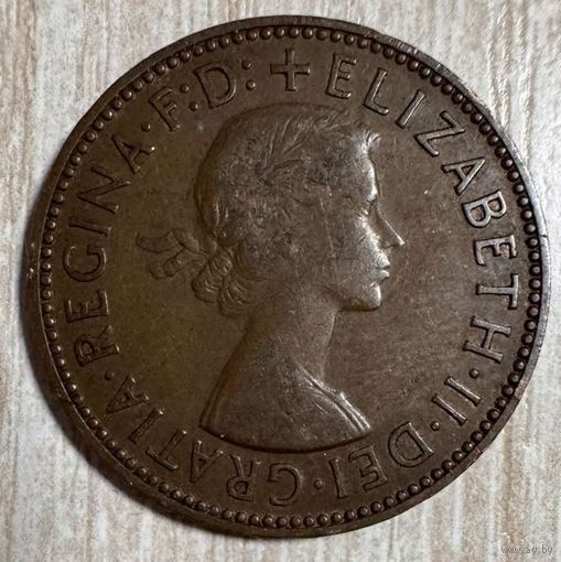 Монета 1/2 пенни 1956 год. Великобритания.