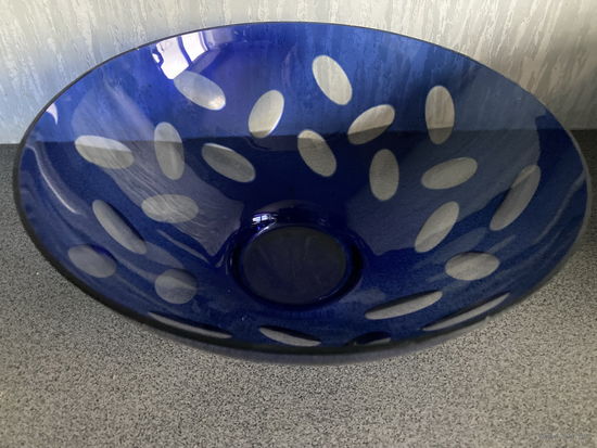 Фруктовница хрусталь СССР кобальт