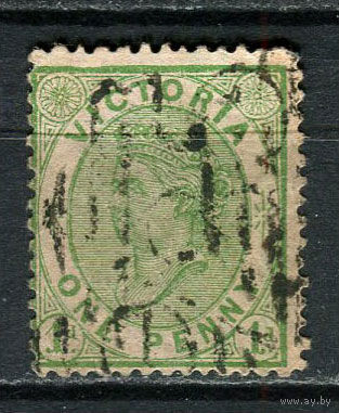 Австралийские штаты - Виктория - 1873/1883 - Королева Виктория 1Р - [Mi.72b] - 1 марка. Гашеная.  (Лот 28HG)-T41P16