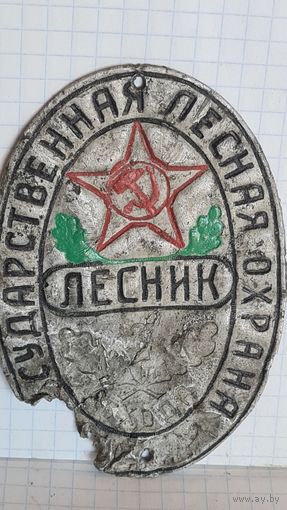 С 1 РУБЛЯ ! БОЛЬШОЙ НАГРУДНЫЙ ЗНАК СССР  ГОСУДАРСТВЕННАЯ ЛЕСНАЯ ОХРАНА ЛЕСНИК ЗВЕЗДА