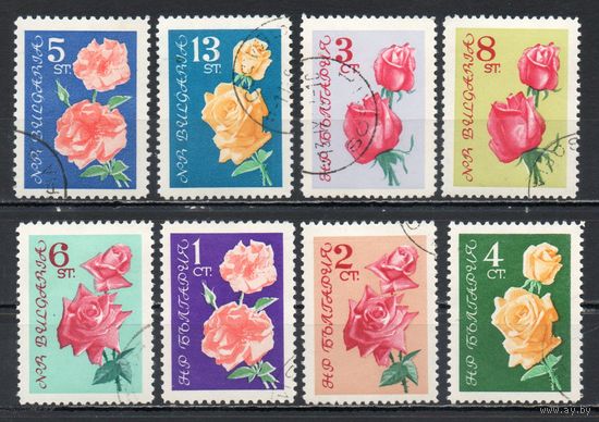 Розы Болгария 1962 год серия из 8 марок